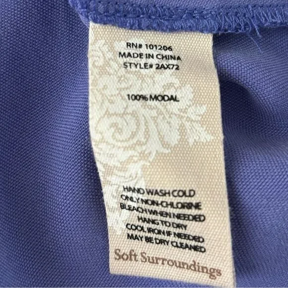 Soft Surroundings Purple Symphony Nights Long Sleeve Tunic Top Women’s Sz L - Picture 9 of 11